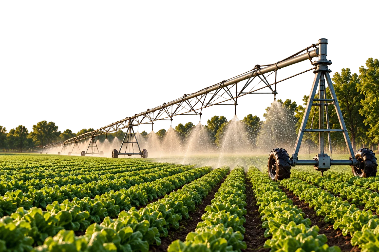 Sistem de irigare pe un câmp cultivat